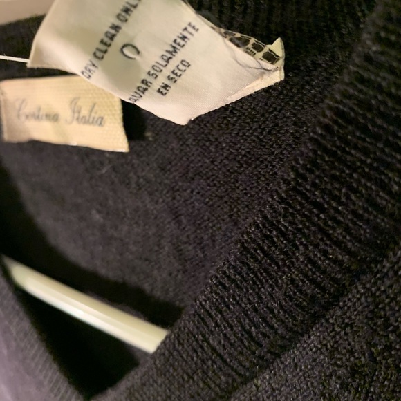 CORTINA ITALIA MERINO WOOL SWEATER SIZE M BLACK - Picture 5 of 15